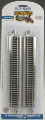 Bachmann 44597 HO Scale Straight Track w/Nickel Silver Rail & Gray Roadbed - E-Z Track(R) -- 9" Straight Terminal w/Insulated Gap