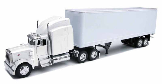 New Ray 14363 1/32 Peterbilt 379 Tractor with Dry Van, White