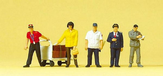 Preiser 10571 HO Scale Chinese Railroad Personnel, Passenger & Cart (5)
