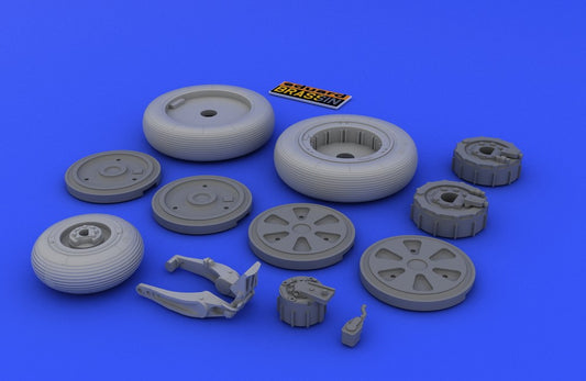 Eduard 648026 1/48 Aircraft- MiG21 Wheels for EDU (Photo-Etch & Resin)