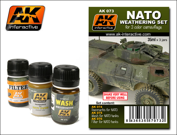 AK Interactive 73 NATO Camouflage Enamel Paint Set (74, 75, 76)