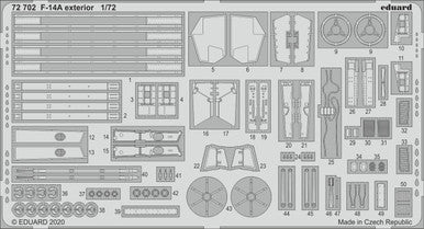 Eduard 72702 1/72 F-14A Exterior Photo Etched Set for ACADEMY