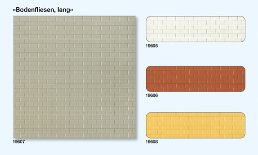 Preiser 19608 HO Scale Sand Long Tile Wall/Floor Sheets Kit (3)