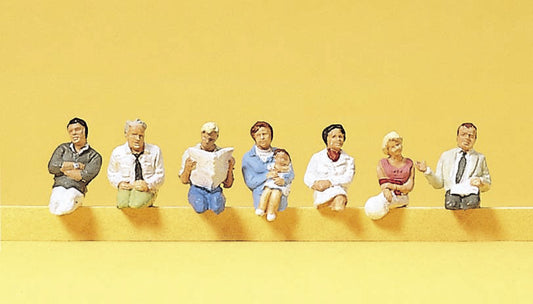 Preiser 10298 HO Scale Seated Passengers Figures pkg(7)