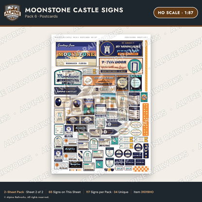Alpine Railworks 31019HO HO Scale Roadside Signs - Stone Castle