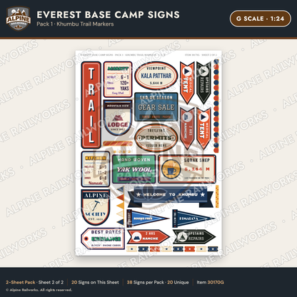 Alpine Railworks 30170G G Scale Everest Base Camp Signs