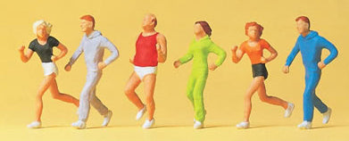 Preiser 14078 HO Scale Recreation & Sports Joggers pkg(6)