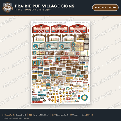 Alpine Railworks 30974N N Scale Roadside Signs - Prairie Dog Town