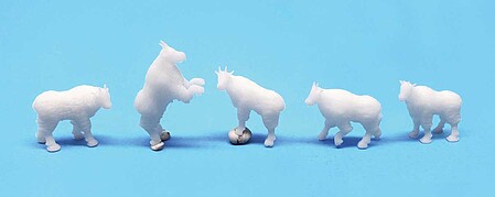 All Scale Miniatures 870964 HO Scale Mountain Goats -- Unpainted pkg(5)