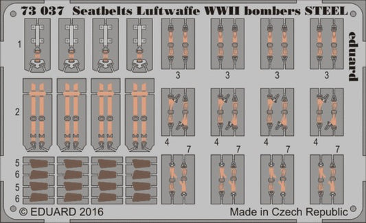 Eduard 73037 1/72 Aircraft- Luftwaffe Steel Bomber WWII Seatbelts (Painted)