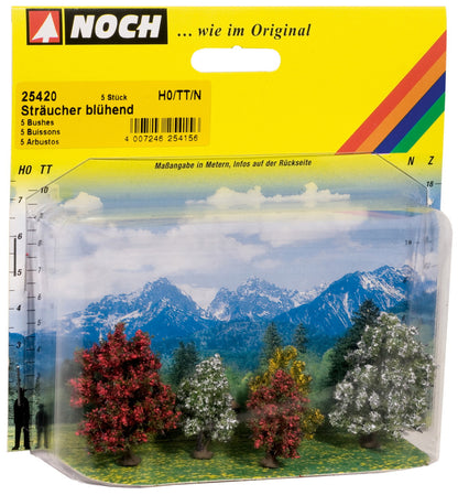 Noch 25420 All Scale Flowering Bushes, 3-4 cm, Pack of 5