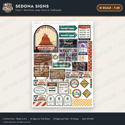 Alpine Railworks 30726O O Scale Tourist Signs - Sedona