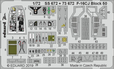 Eduard 73672 1/72 F-16CJ Block 50 for Tamiya (Pre-Painted)