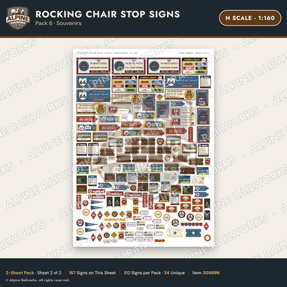 Alpine Railworks 30989N N Scale Roadside Signs - Giant Rocking Chair