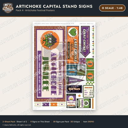 Alpine Railworks 31011O O Scale Roadside Signs - Giant Artichoke