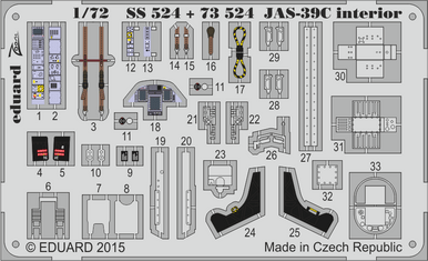 Eduard SS524 1/72 JAS-39C Interior Zoom Set for REVELL