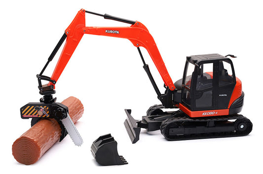 New Ray SS-33166 1/18 Scale Kubota Kx080-4 Compact Excavator