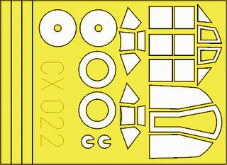 Eduard CX022 1/72 Mask Bf 109G for Hasegawa Canopy Mask Set