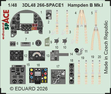 Eduard 3DL48266 1/48 Space Set Hampden B Mk.I SPACE for ICM