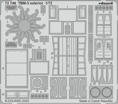 Eduard 72746 1/72 TBM-3 Exterior Photo Etch