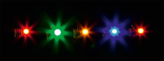 Faller 180652 All Scale 5 Multicoloured LEDs with Wires, 12-16V AC/DC