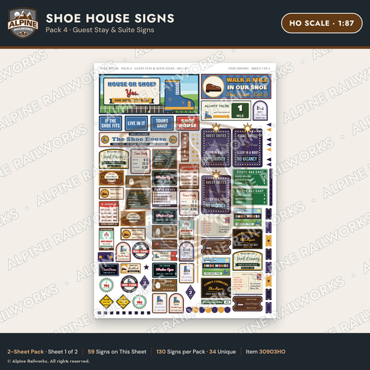 Alpine Railworks 30903HO HO Scale Roadside Signs - Shoe House