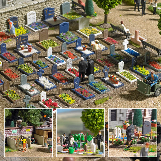 Busch 1090 HO Scale Cemetery - Kit