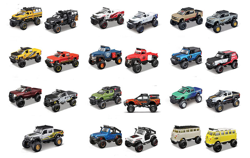 Maisto 25205-CASE Scale 4X4 Rebel Off-Road 12-Piece Case Contents Will Vary.