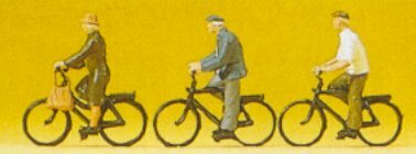 Preiser 75013 TT Scale Recreation & Sports; 1:120 Bike Riders on Bicycles