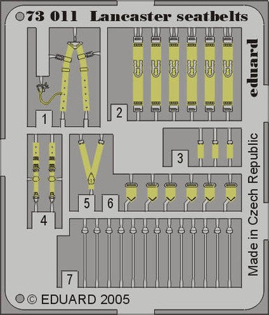 Eduard 73011 1/72 Seatbelts Lancaster for HSG (Pre-Painted)