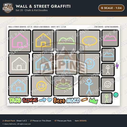 Alpine Railworks 30541G G Scale Wall & Street Graffiti Cut-Outs