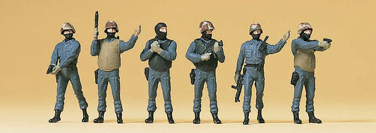 Preiser 10446 HO Scale German Police SWAT Team GSG9 Figures