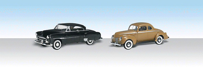 Woodland Scenics 5536 HO Scale AutoScenes(R) - Assembled -- Cruisin' Coupes (2)