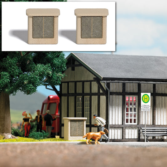 Busch 7773 HO Scale 1960s Cable Distribution Boxes, 2-Pack