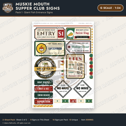 Alpine Railworks 30996G G Scale Roadside Attraction Signs - Giant Fish