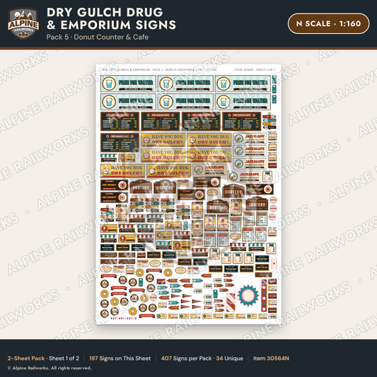 Alpine Railworks 30564N N Scale Roadside Signs - Western Drug Store