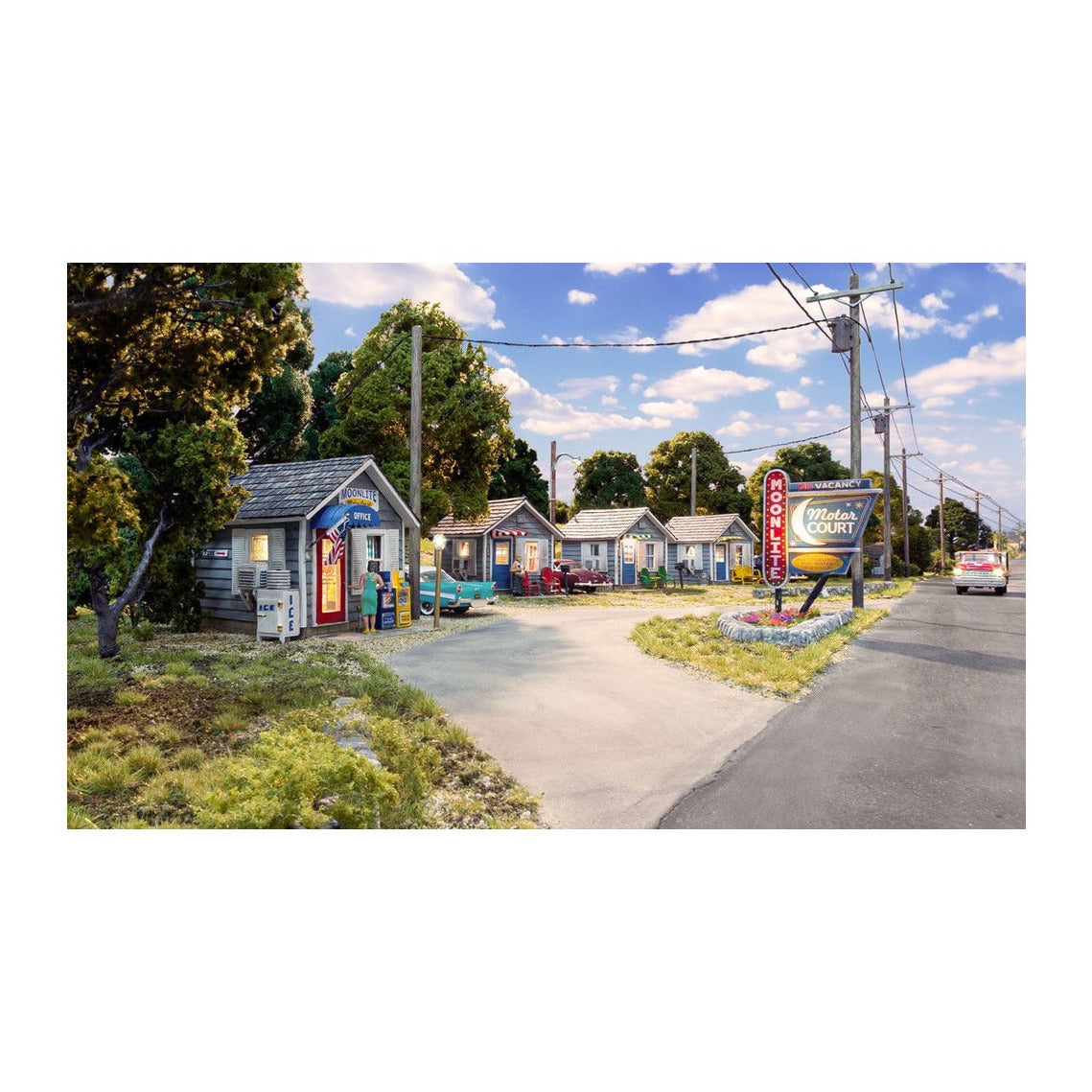 woodland scenics br4963 all scale n scale moonlite motor court