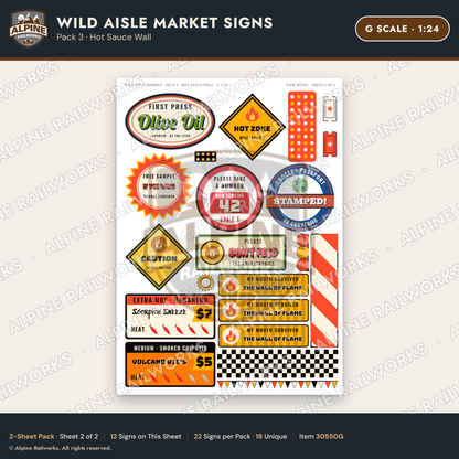 Alpine Railworks 30550G G Scale Roadside Signs - Jungle Grocery Store