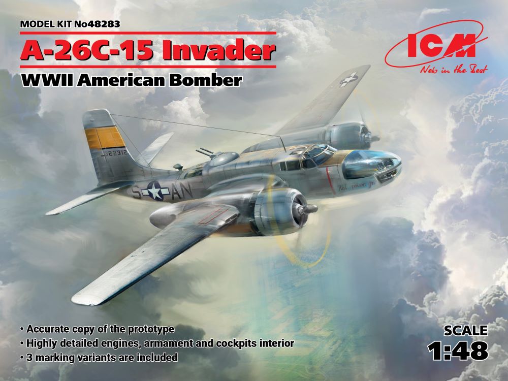 ICM Models 48283 1/48 WWII USAF A26C15 Invader Bomber