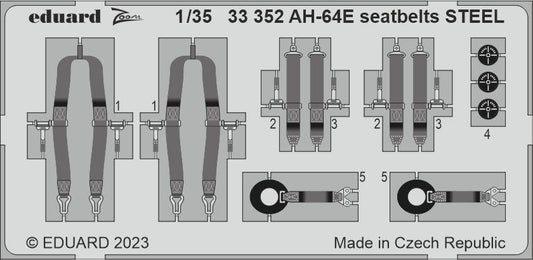 Eduard 33352 1/35 Aircraft- AH64E Seatbelts Steel for TAO (Painted)