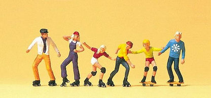 Preiser 10074 HO Scale Pedestrians Rollerskaters & Skateboarders