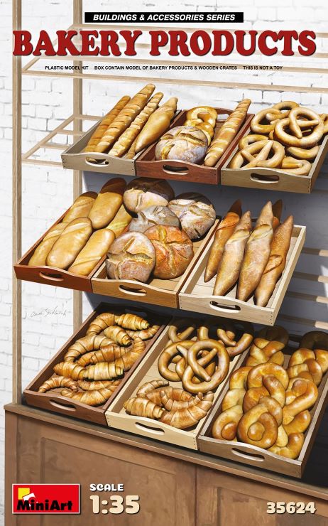 Miniart Models 35624 1/35 Bakery Products w/Wooden Crates