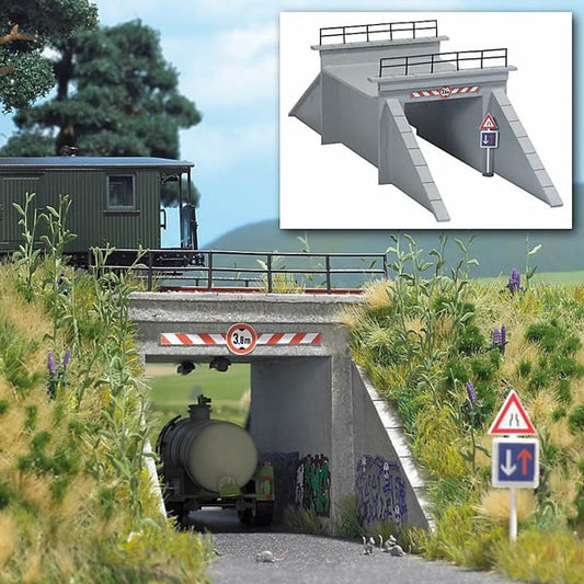 Busch 1409 HO Scale Underpass - Kit -- 10-7/16 x 3-3/8 x 2-3/4" 26.5 x 8.5 x 7cm