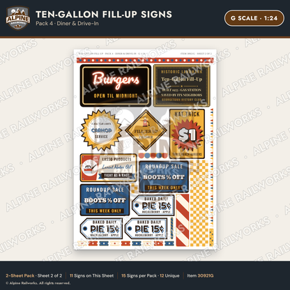 Alpine Railworks 30921G G Scale Roadside Attraction Signs - Cowboy Hat