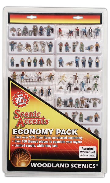 Woodland Scenics A2052 HO Scale Economy Pack - Assorted Worker Set