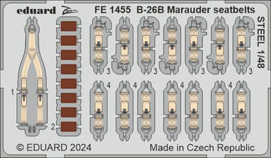 Eduard FE1455 1/48 B-26B Marauder Seatbelts STEEL Zoom Set