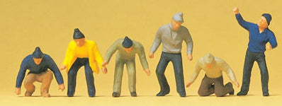 Preiser 14064 HO Scale Working People Workers w/Knit Caps pkg(6)