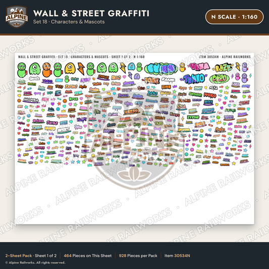 Alpine Railworks 30534N N Scale Wall & Street Graffiti Cut-Outs