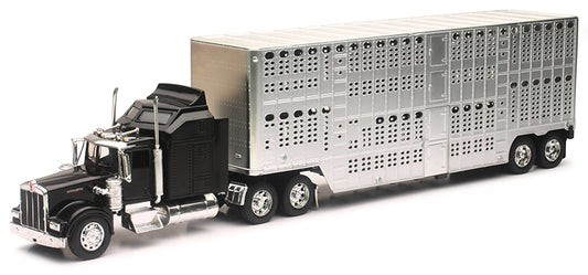 New Ray 10783A 1/32 Kenworth W900 with Livestock Trailer