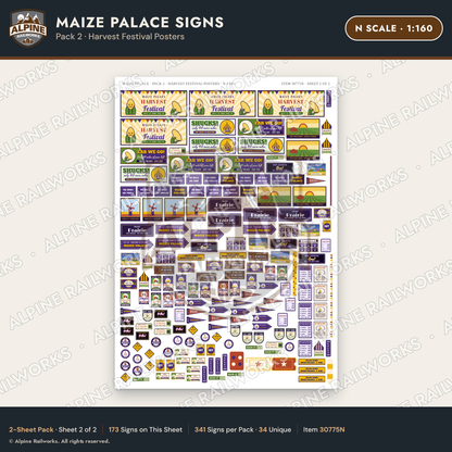 Alpine Railworks 30775N N Scale Roadside Signs - Corn Palace